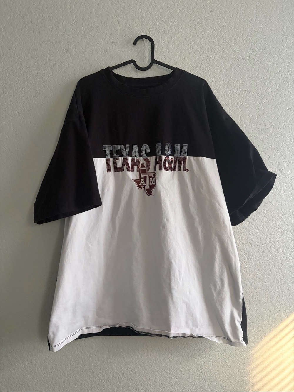 Texas A&M Two-Tone Black & White Short Sleeve Tee